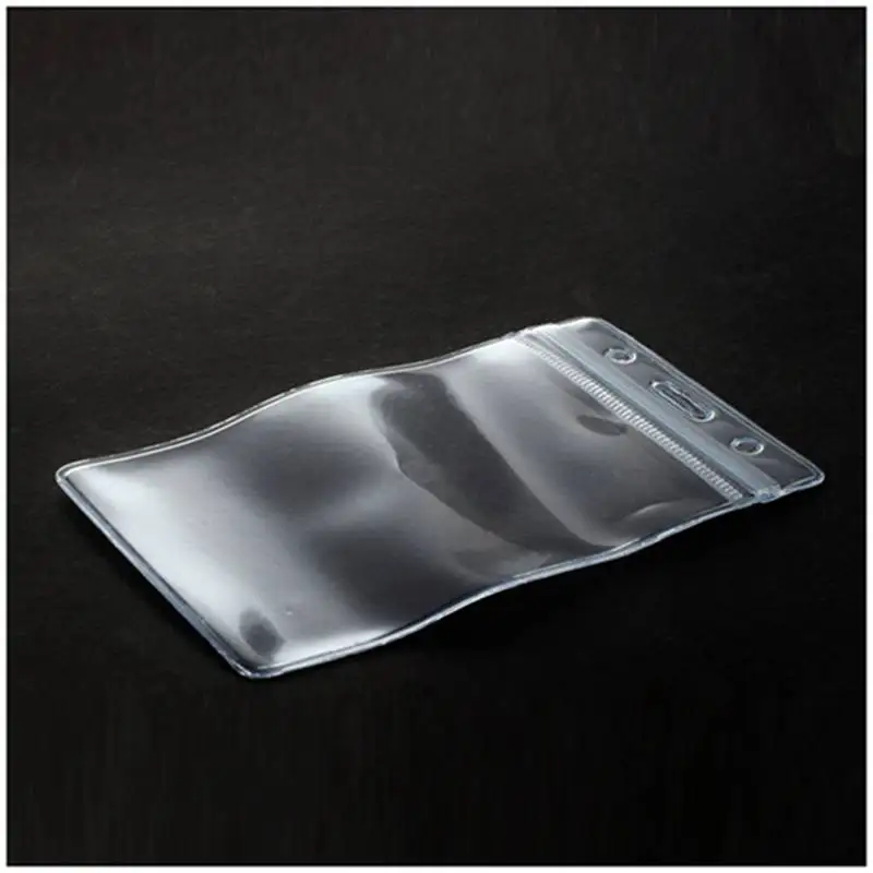 SOSW-50 Pcs Clear Plastic Vertical Name Tag Badge ID Card Holders