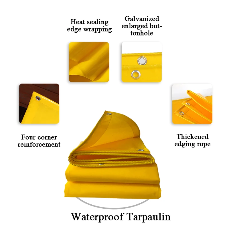 

Yellow 0.5mm Thickened Rain Cloth Knife Scraping Cloth Tarpaulin Anti-aging Canvas Sunshade Tarpaulin Waterproof Sunscreen