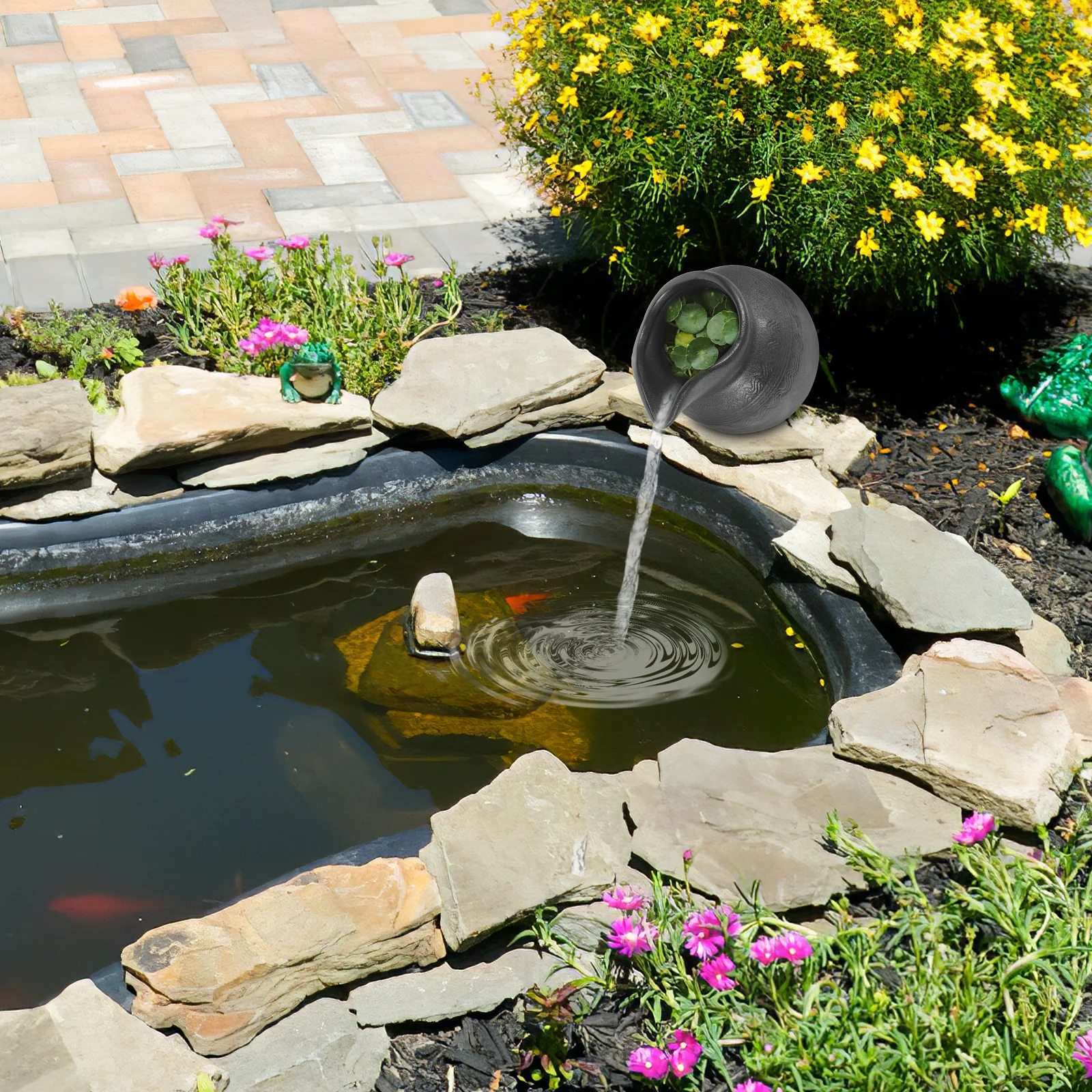 Vaso di flusso d'acqua in ceramica da 8 mm Decorazione Fontana di paesaggio Contenitore Cascata da giardino Vaso decorativo Fontana circolante per esterni