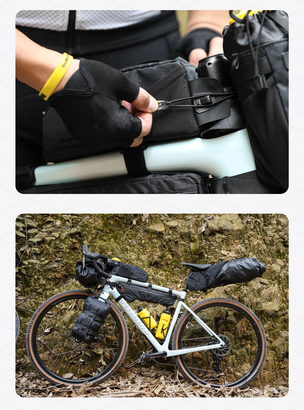 Rhino walk Fahrrad tasche Fahrrad Oberrohr Tasche spritzwasser geschütztes Gehäuse mit Bolzen montiert & Riemen Stütz brett für MTB Road Kies Fahrrad – Detail 23
