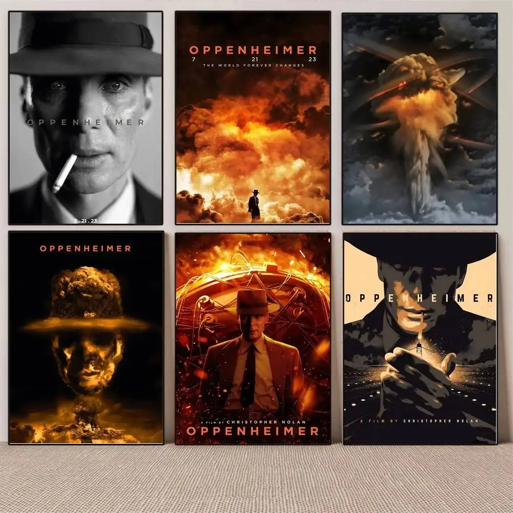 1PC 2023 Europe and America New Movie Oppenheimer poster Self-adhesive Art Waterproof Paper Sticker Coffee HouseWall Decor