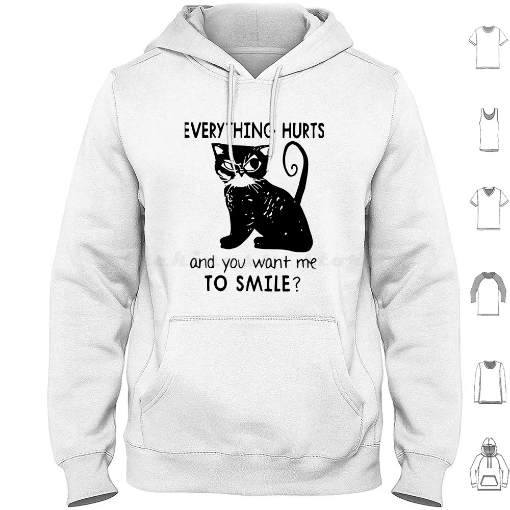 Todo lo dói y te quiero sonríe divertido gato negro sudaderas con capucha de manga larga Vintage Retro para hombre Papa abuelo Papa Like