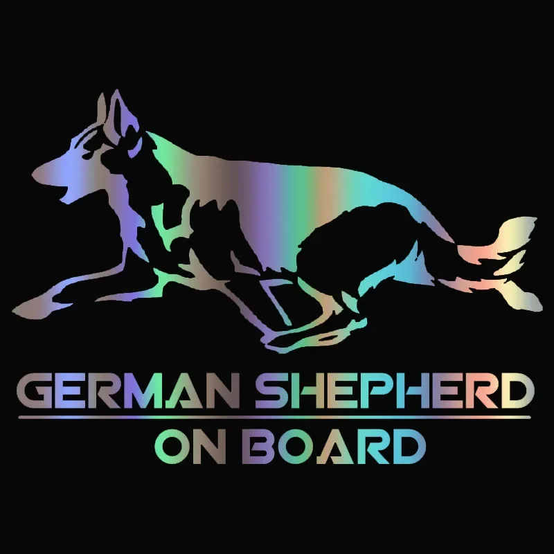 German Shepherd on Board Funny Car Sticker Vinyl Decal for Auto  Stickers Styling  Decoration 20*14cm