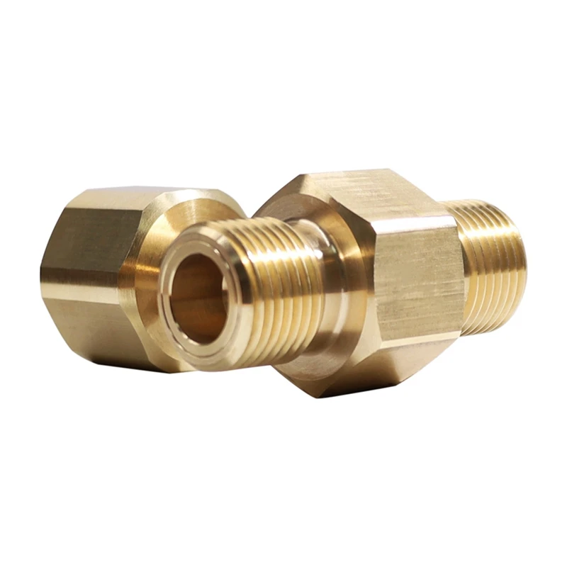 CO2 Tank Adapter,Soda Cylinder Brass CO2 Cylinder Tank Adapter Converter Tee Adapter T-Adapter 1 To 2