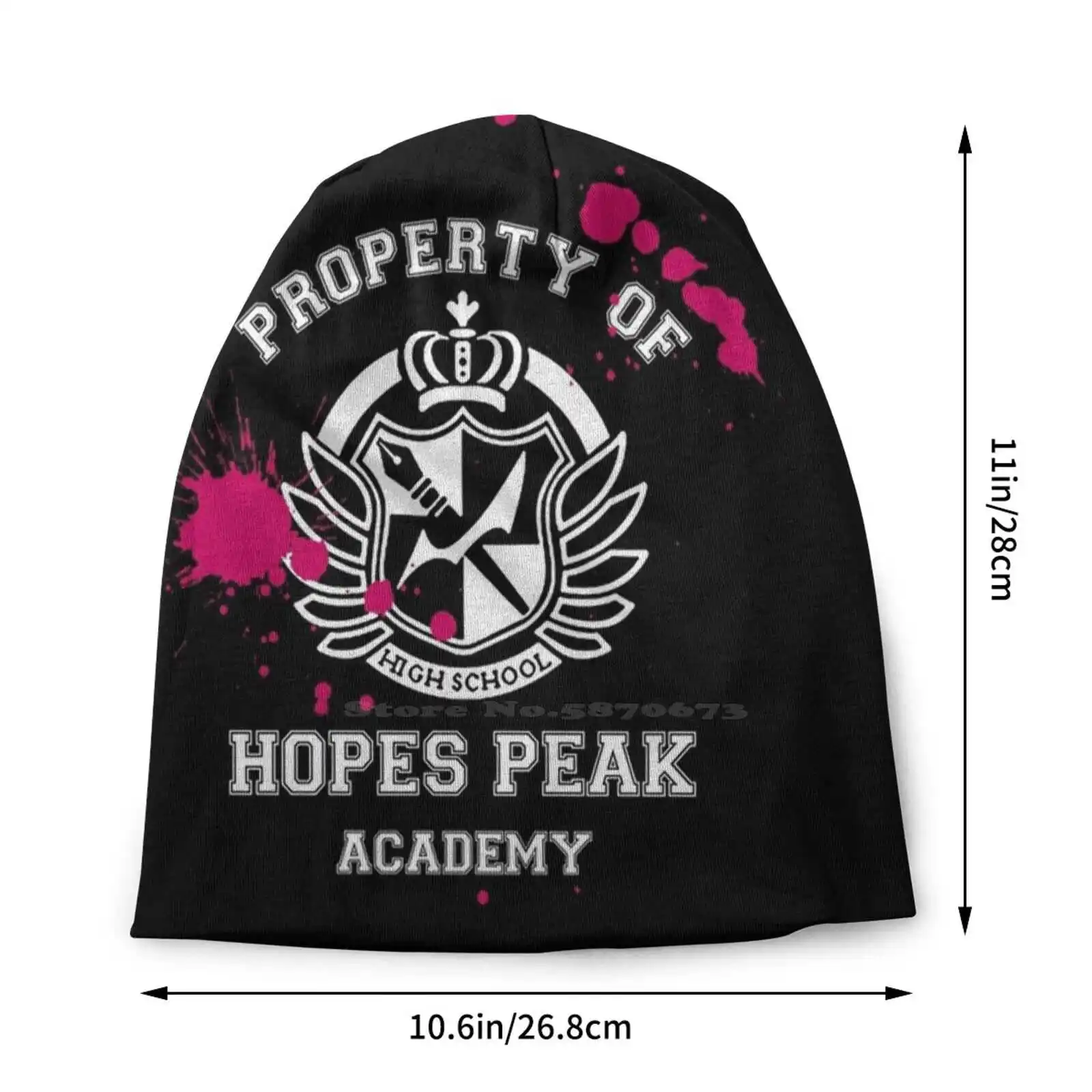 Property Of Hope's Academy Knitted Hat Warm Beanie Outdoor Caps Danganronpa Hopes Monokuma Nagito Komaeda Junko Enoshima Dangan