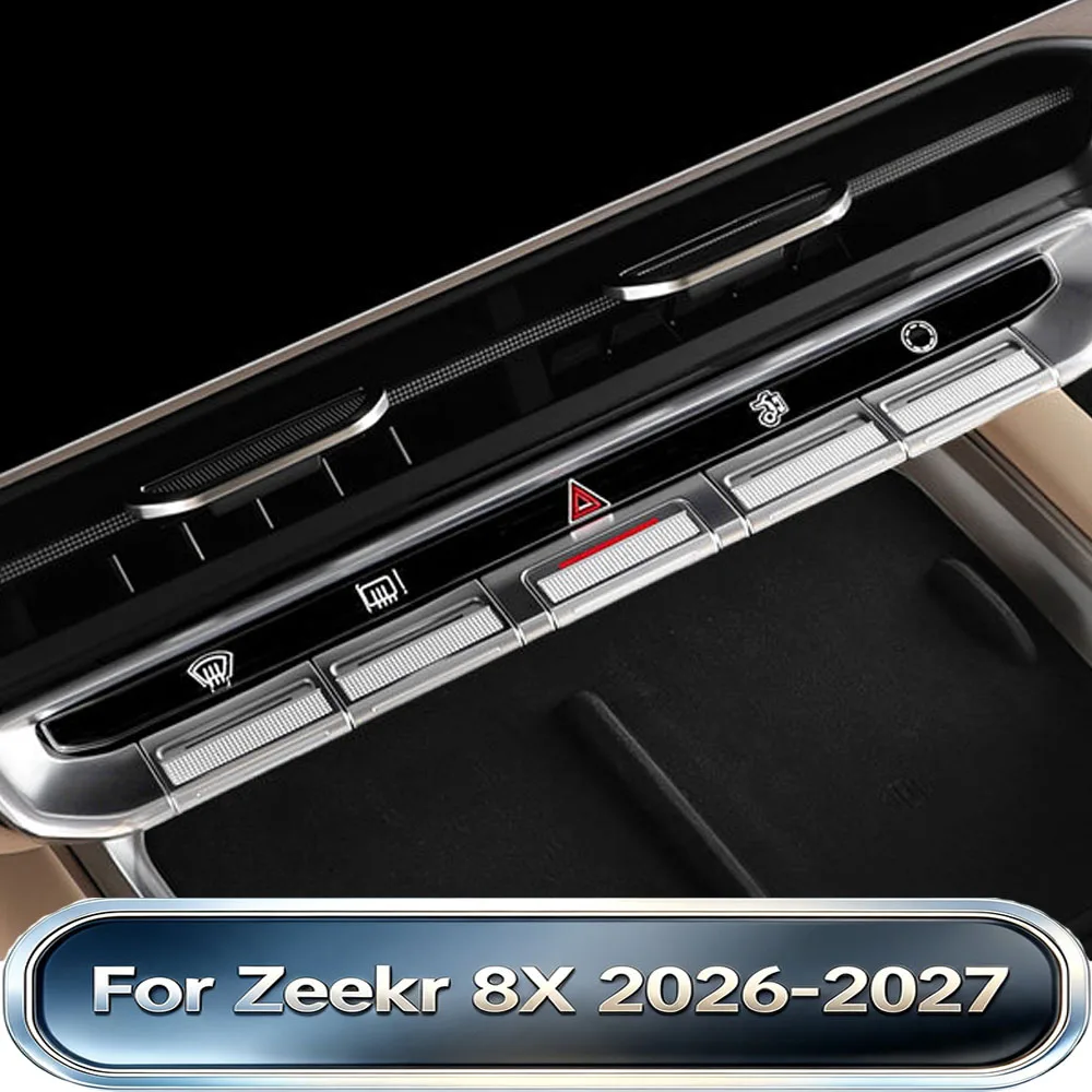 For Zeekr 8X 2026-2027 Center Console Hazard Light Button Sticker Anti Scratch Protection Car Interior Modification Accessories