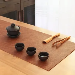 Tappetino da tavolo in pelle solida di lusso tappetino da tavolo da tè in pelle di vacchetta in pelle di vacchetta scrivania da ufficio grande tappetino da gioco per Mouse decorazione della tavola di casa