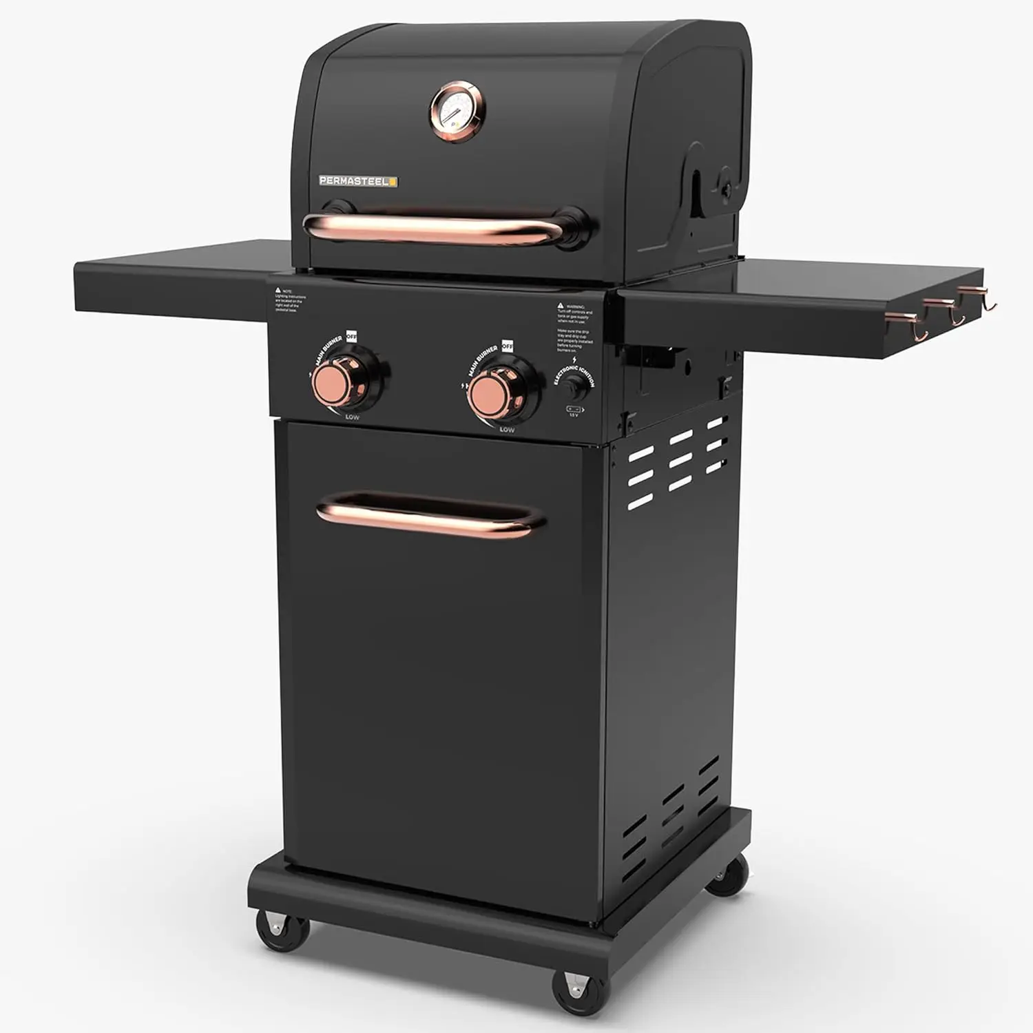 

2-Burner Propane Gas Grill, BBQ Grill with Foldable Side Tables & Tool Hooks, Perfect for Outdoor Cooking, Patio & Garden, Black