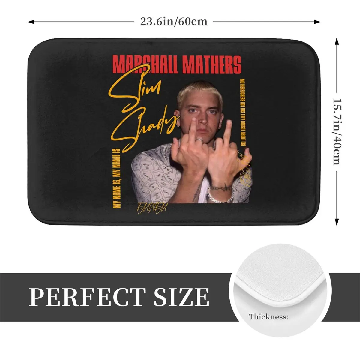 Marshall Mathers Greeting Eminem Non-slip Doormat Floor Mat Dust-proo Carpet Rug for Kitchen Entrance Home Balcony Footpad Mats