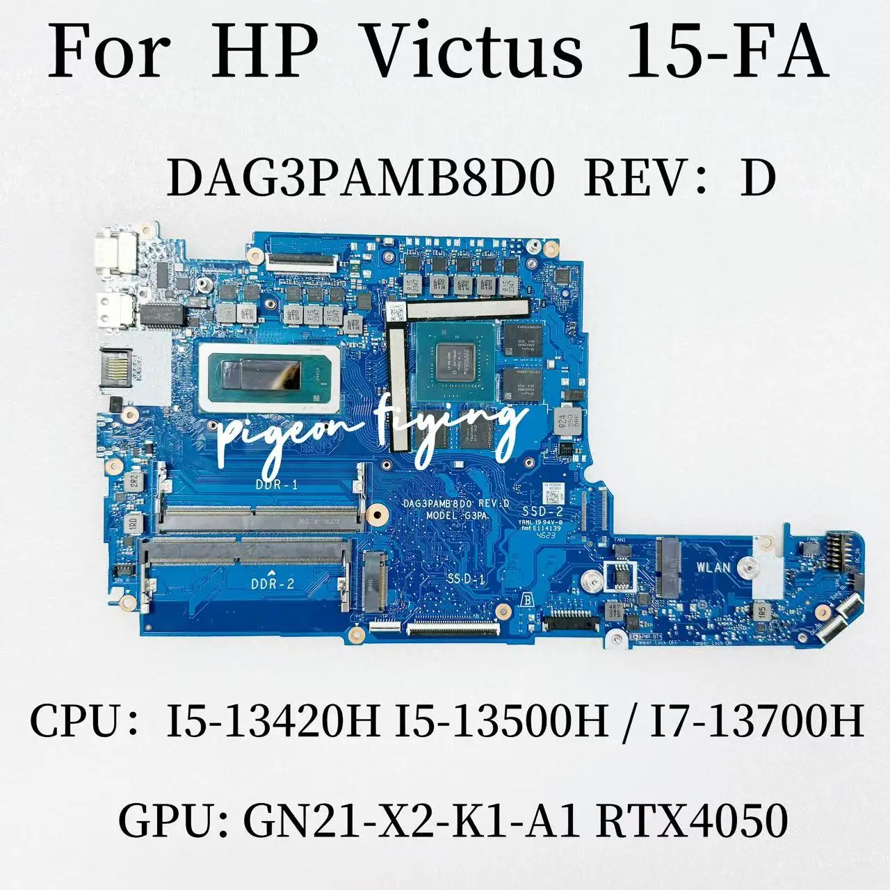 

DAG3PAMB8D0 для ноутбука HP Victus 15-FA, материнская плата с процессором I5 I7-13TH Gen, графический процессор: RTX3050 RTX4050 N49871-001 N37384-001 N37385-001