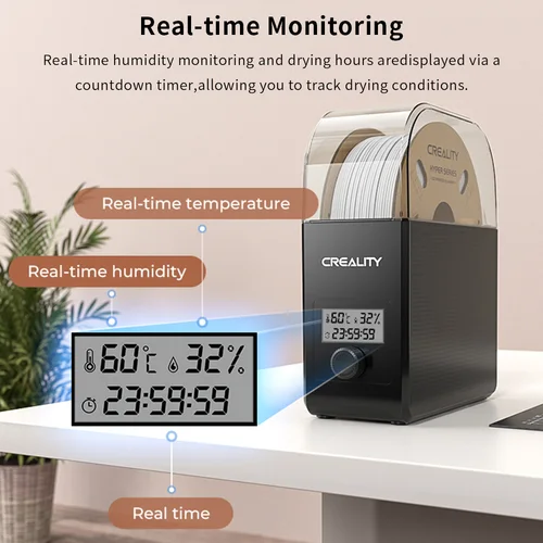 Imagen 2 del producto Creality-secador de filamentos, ventilador mejorado, caja seca de filamentos, 1KG, PLA, PETG, ABS, TPU, caja de almacenamiento deshidratador, soporte de carrete de filamento