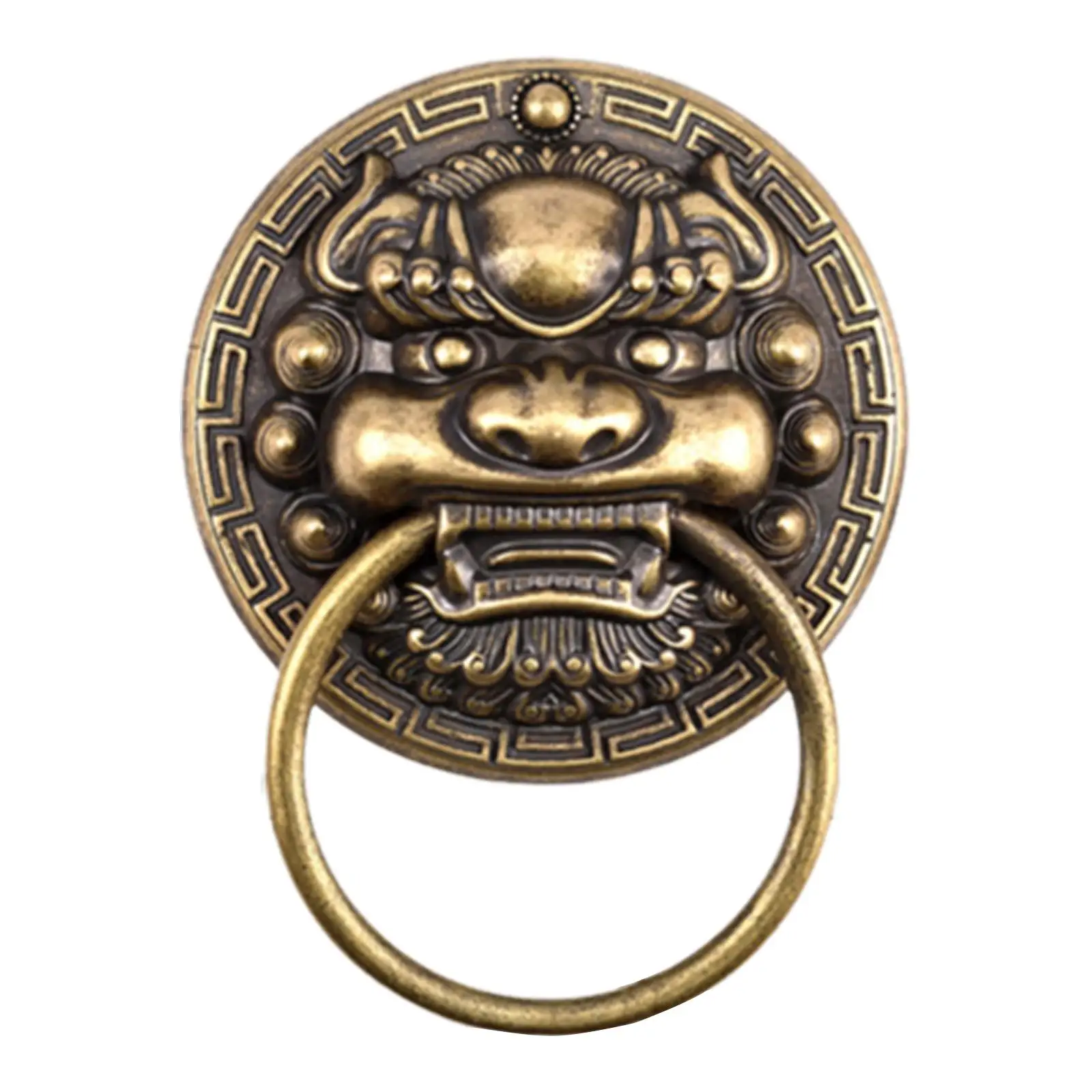 Lion Head Door Knocker Retro Brass Gate Knocker for Wardrobe Cupboard Closet