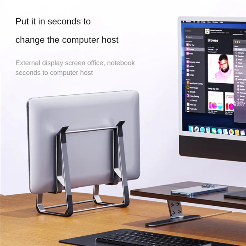 

Подставка для ноутбука, подставка для планшета из алюминиевого сплава, настольная универсальная подставка для компьютера с рассеиванием тепла, простая в использовании, серебристая