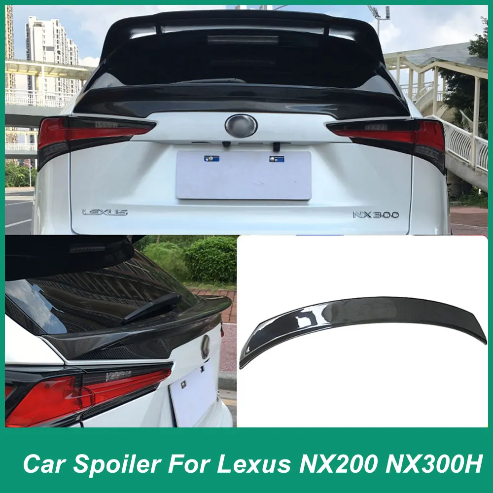 

Задняя Крышка багажника для Lexus NX200, NX300, NX300h, средний спойлер, модификация брызговика, хвост 2017-2020, ABS, углеродное волокно, черное приложение