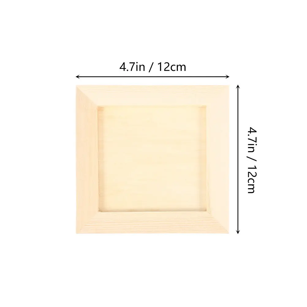 5pcs Kids Wooden DIY Clay Painting Frames – Unfinished Natural Wood Craft for Art & Imagination Practice