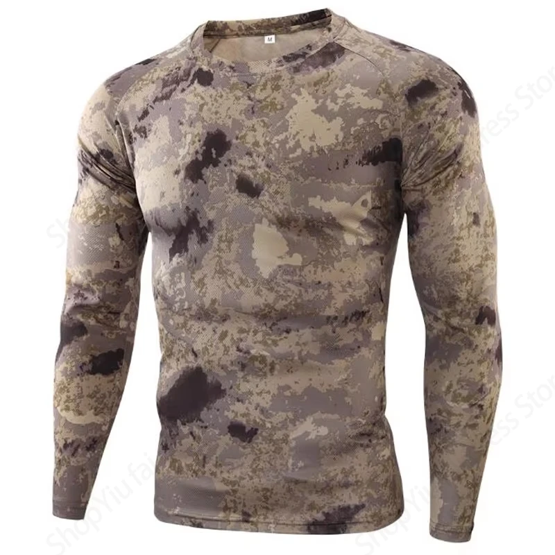 الرجال طويلة الأكمام التي شيرت ثلاثية الأبعاد التمويه الصيد تي شيرت مطبوع الرجال النساء موضة س الرقبة المتضخم بلايز تيز في الهواء الطلق تي شيرت الصالة الرياضية
