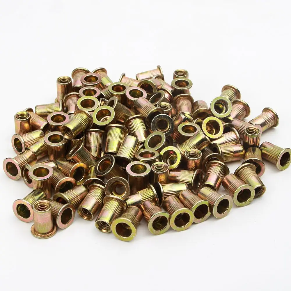

Rivet Nut M3-M12 Carbon Steel Threaded Insert Nuts for Metal/Plastic/Wood Quick Installation Fastener Rivet Nuts 10-80PCS