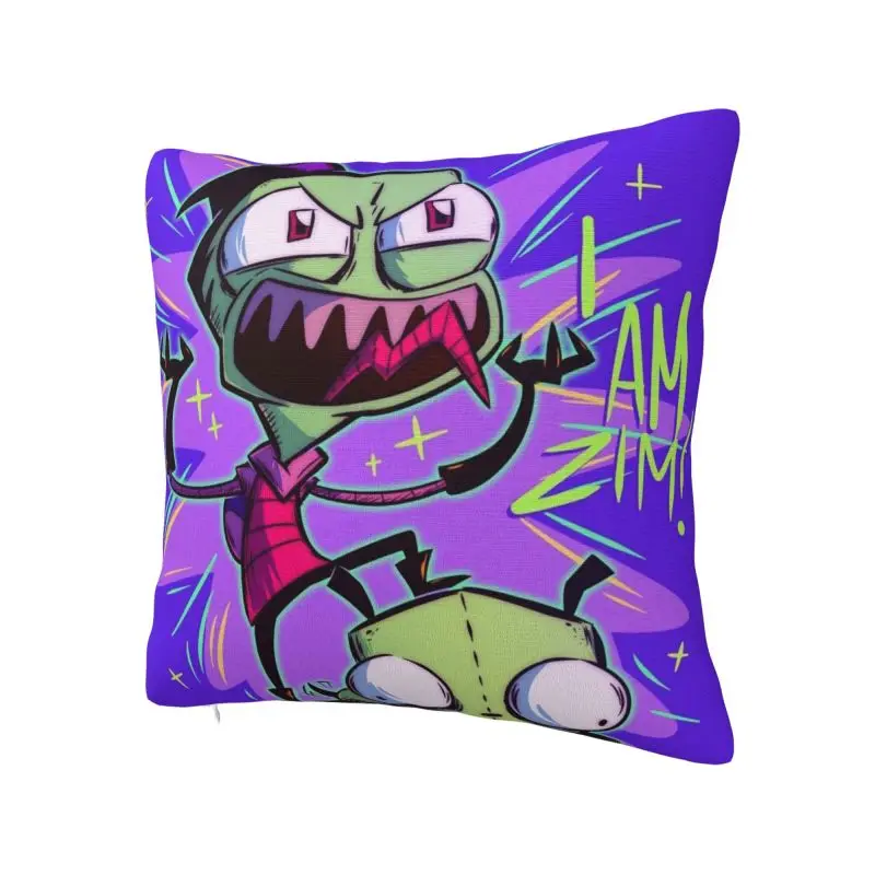 Custom Nordic Style Cute Cartoon I-Invader Z-Zim Throw Pillow Case Decoration Square Cushion Cover Pillowcover for Sofa