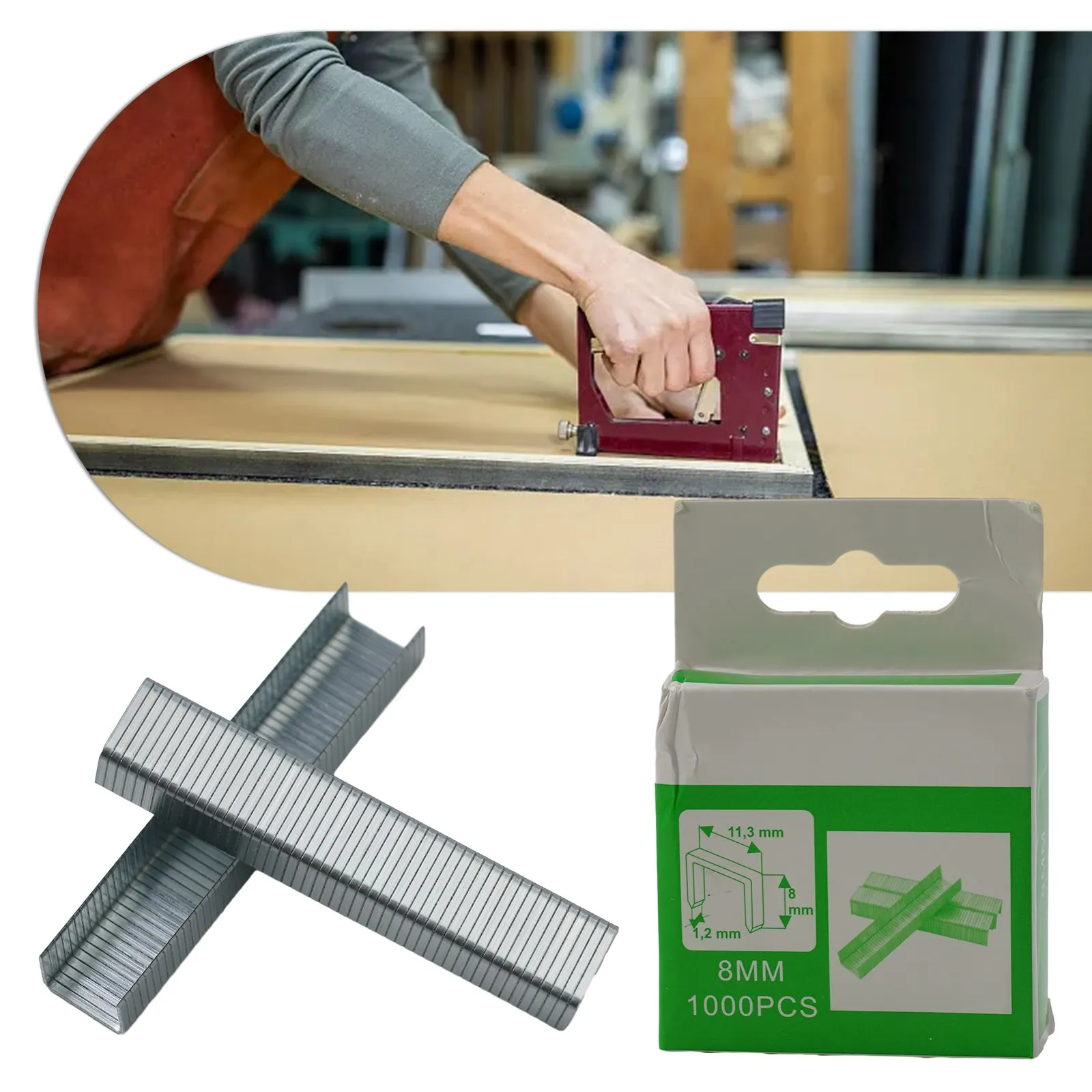 1000Pcs Staples Nails Woodworking Nails U/ Door /T Shaped For Furniture Upholstery Manual Staple Gun Household Hand Tool