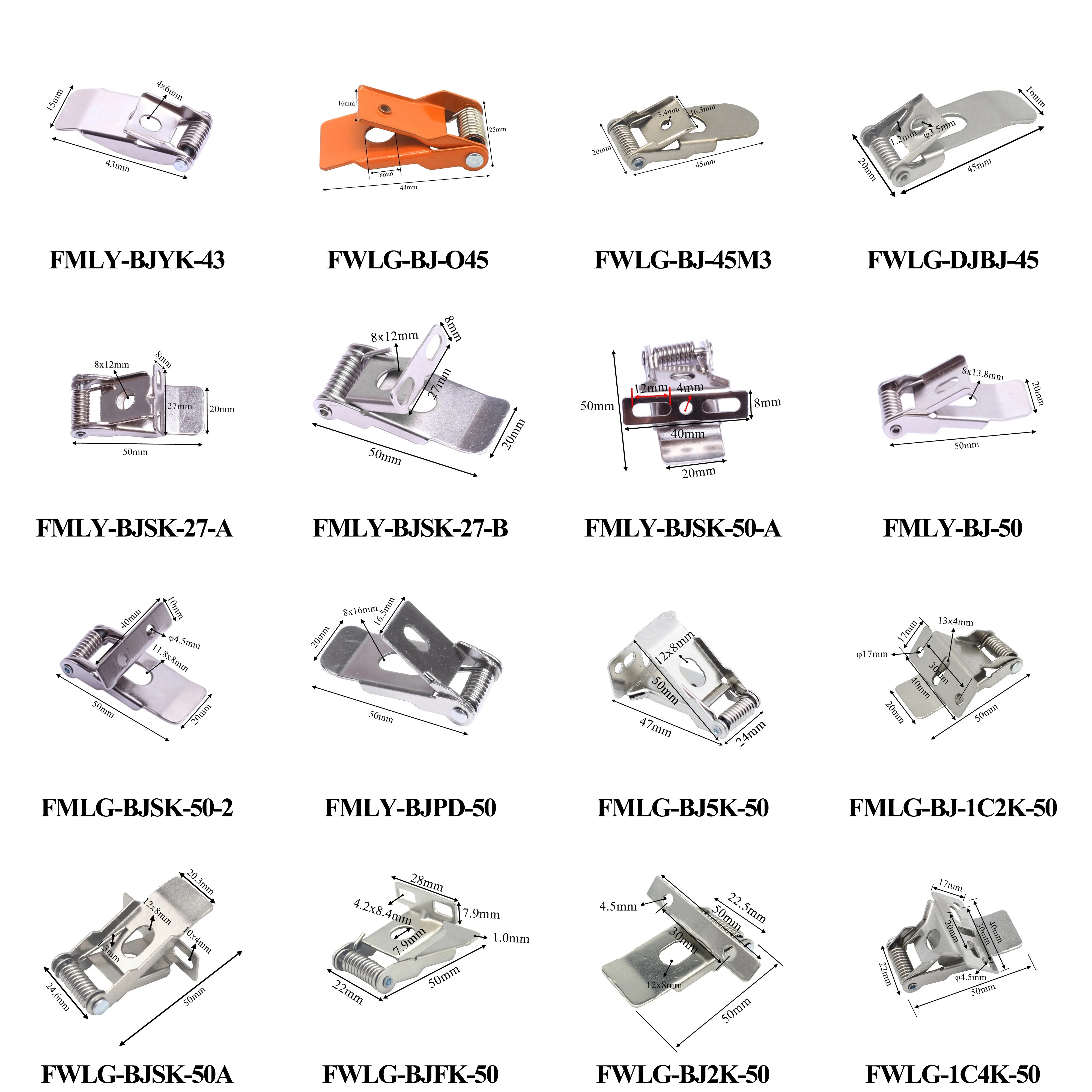 

FUMAO Custom Made Led Panel Light Used Nickel Steel Torsion Spring Loaded Clips 10 Piece