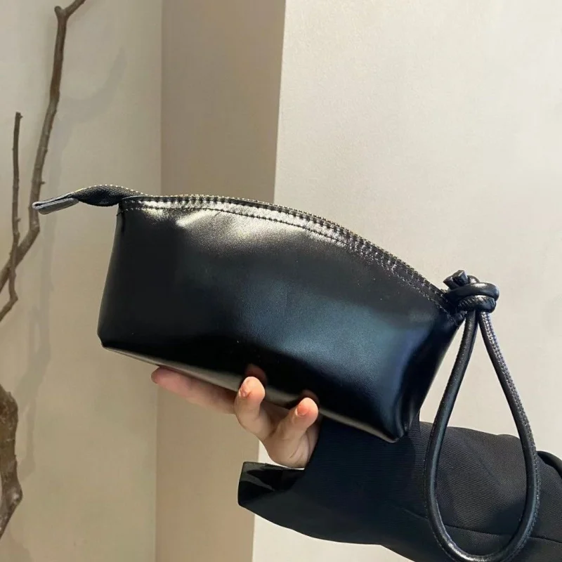 Vegetable Tanned Leather Forest Style Portable Handbag，Shell Clutch Leather Light Luxury Large Capacity Wrist Phone Bag，2026New