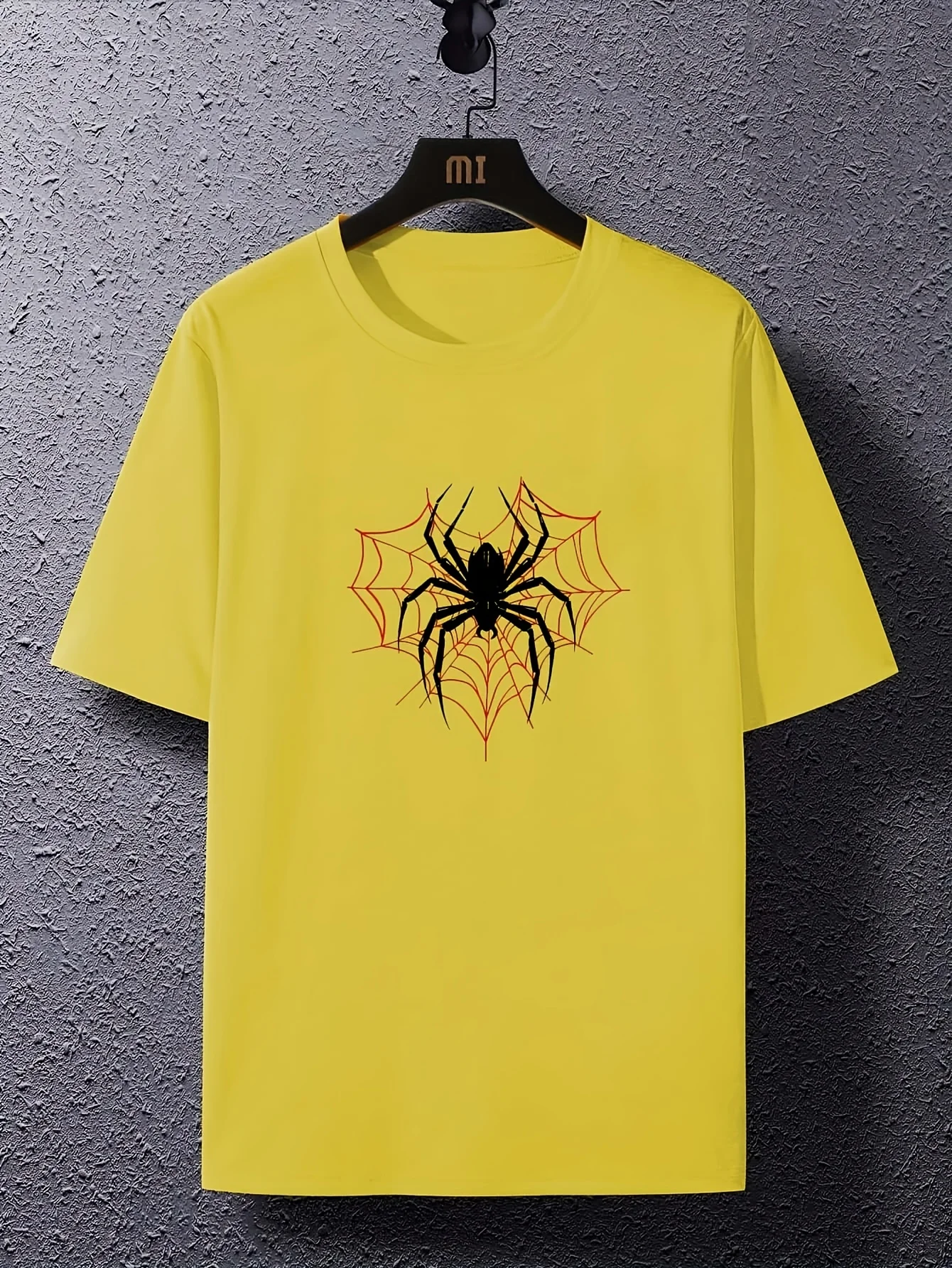 Red Spider Web and Black Spider Pattern Printed Casual Round Neck Summer Top for Daily Wear, Summer Casual Comfortable Top