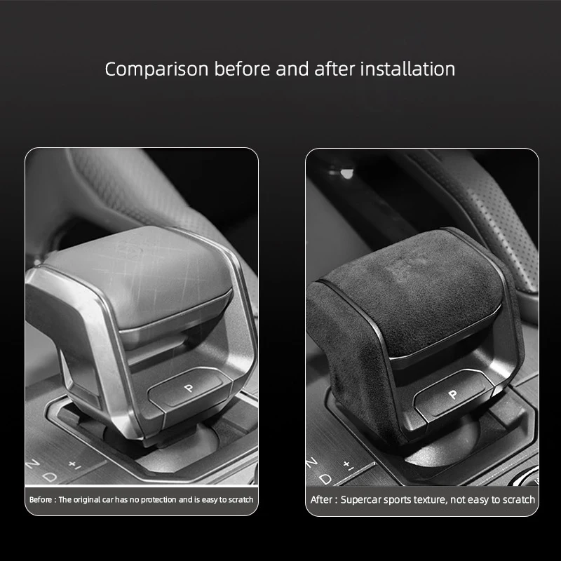 For Jetour Traveler T2 2023 2024 2025 Italy Super Suede Gear Shift Knob Trim Car Central Control Gear Handle Cover Accessories 4