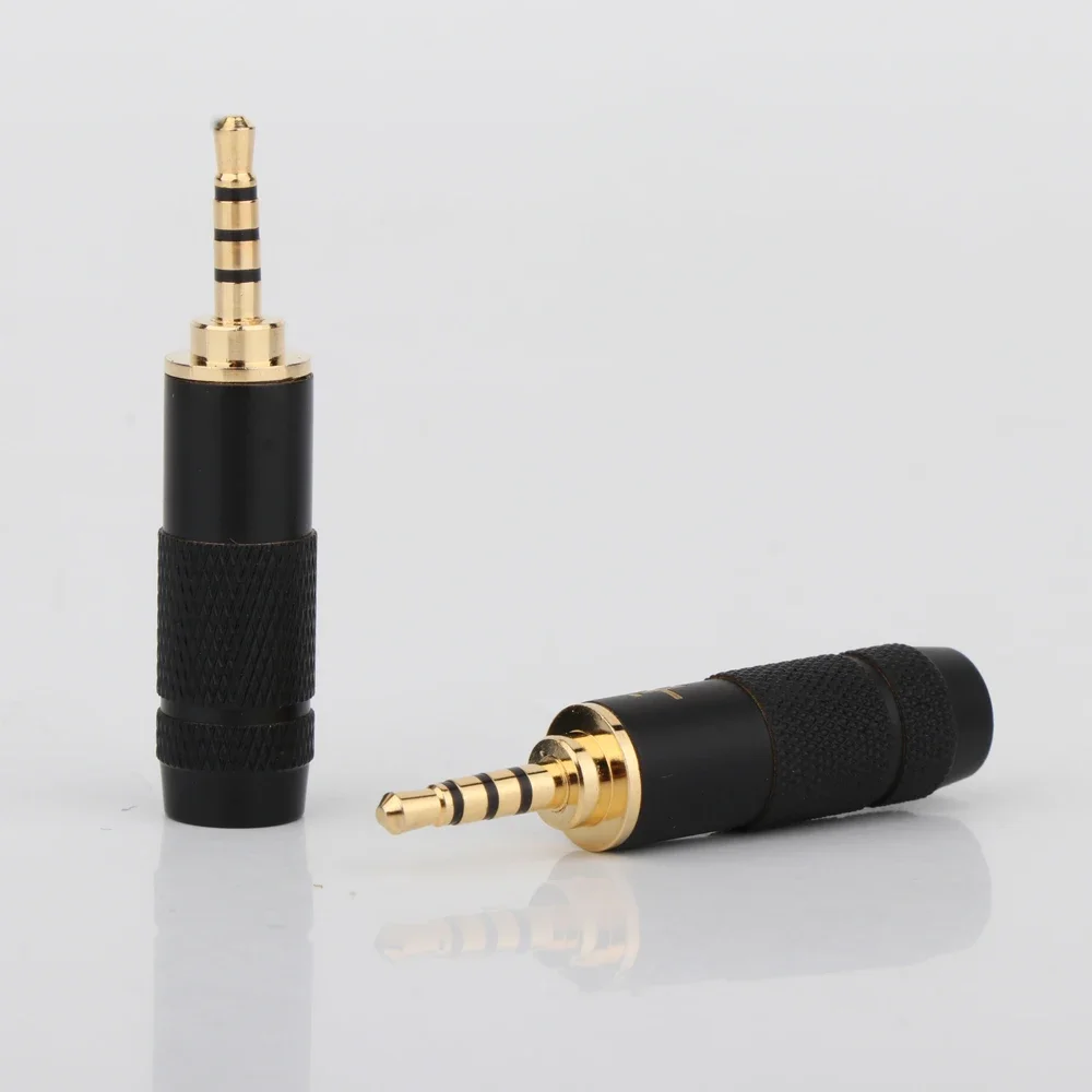 2.5mm Plug Audio Jack Connector 4 Pole Gold-Plated Metal Earphone Adapter Soldering for DIY Stereo Headset Earphone Repla