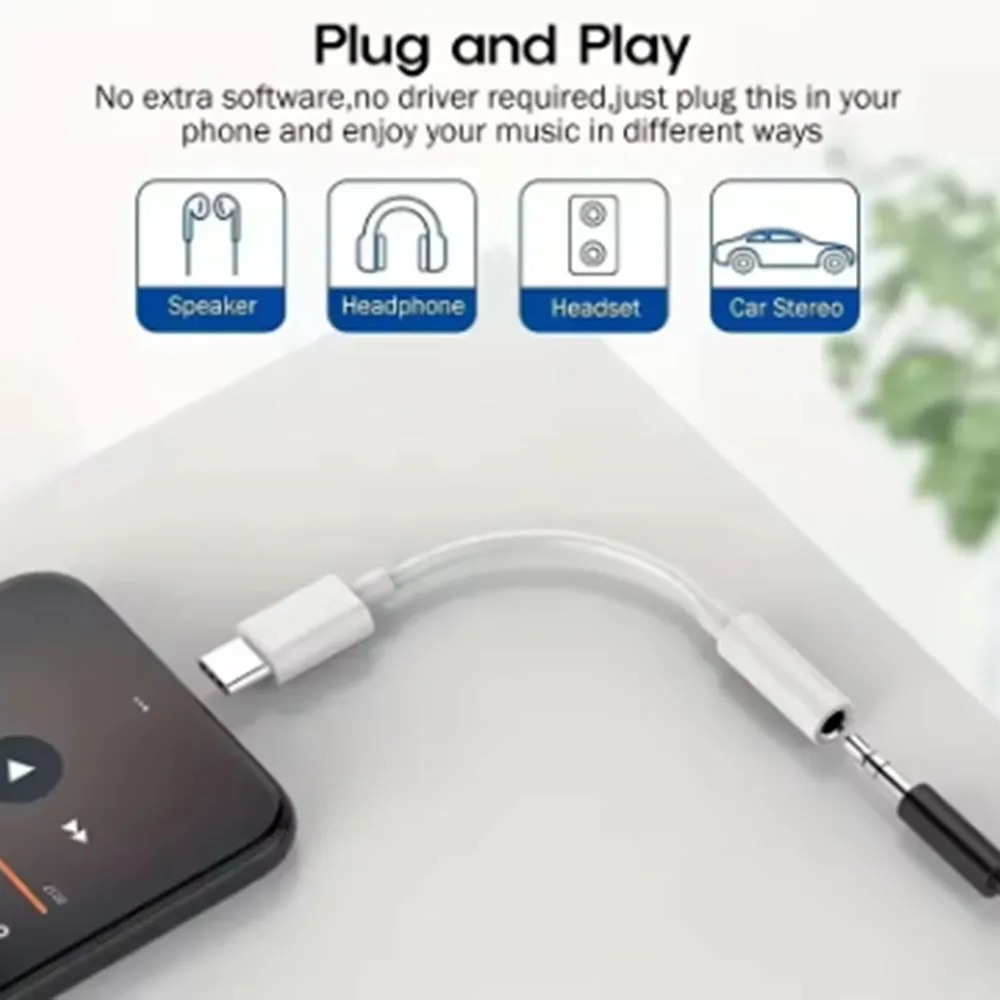 1 قطعة USB Type-C إلى 3.5 مللي متر محول سماعة الرأس العالمي الرقمية رقاقة USB C إلى كابل AUX آيفون 15 16 سامسونج غالاكسي S22 S21 S20