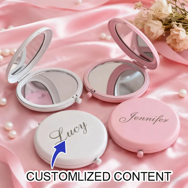 Custom Birth Flower Compact Mirror, Travel Cosmetic Mirror, Gift for Women