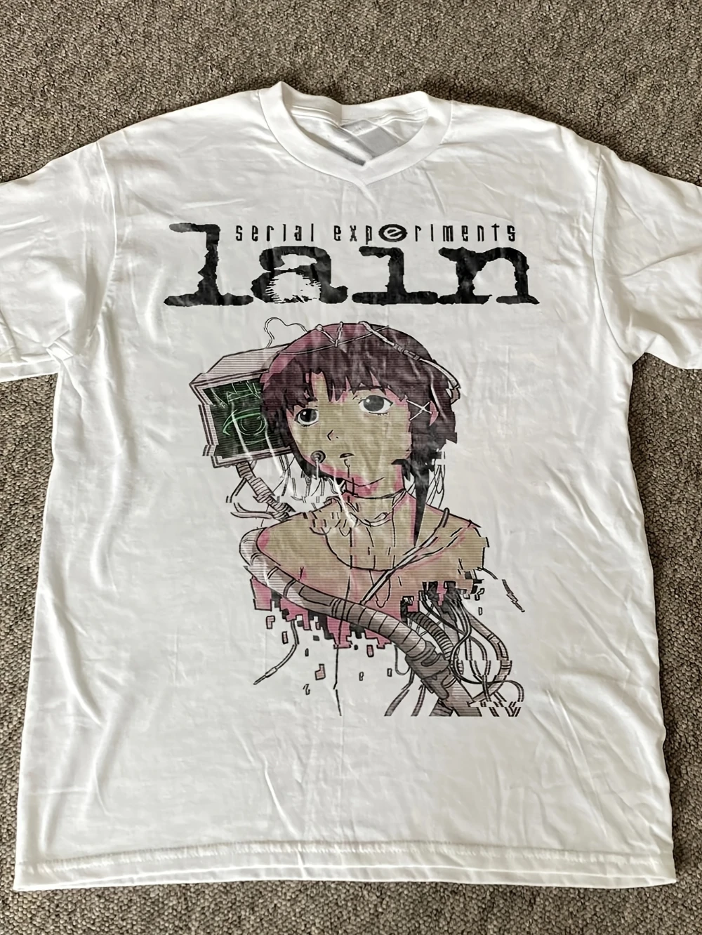 Serial Experiments Lain Unisex-T-Shirt mit hochwertigem Druckdesign. Herren-T-Shirts für den Sommer, Unisex für alle Jahreszeiten