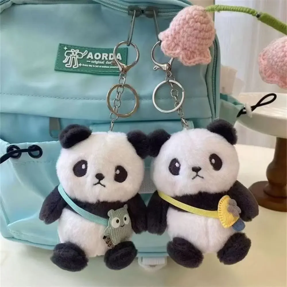 Delicate Plush Cute Panda Keychain Doll Korean Style Car Key Ring PP Cotton Female