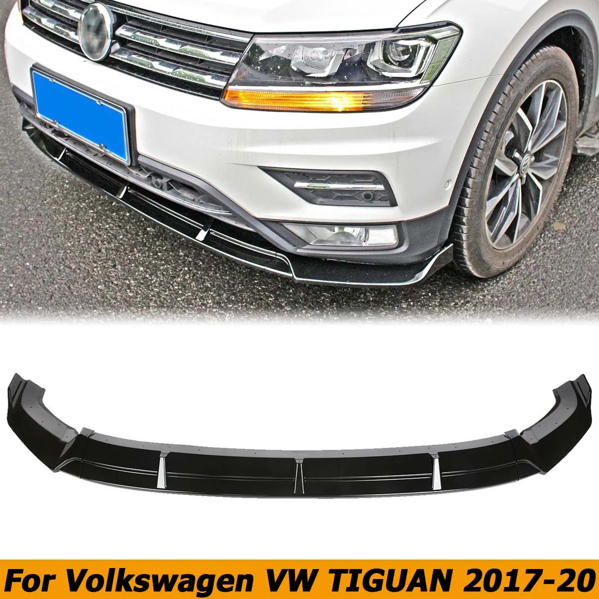 

For Volkswagen VW TIGUAN 2017-2020 Front Bumper Lip Spoiler Side Splitter Deflector Guards Body Kit Cover Car Accessories