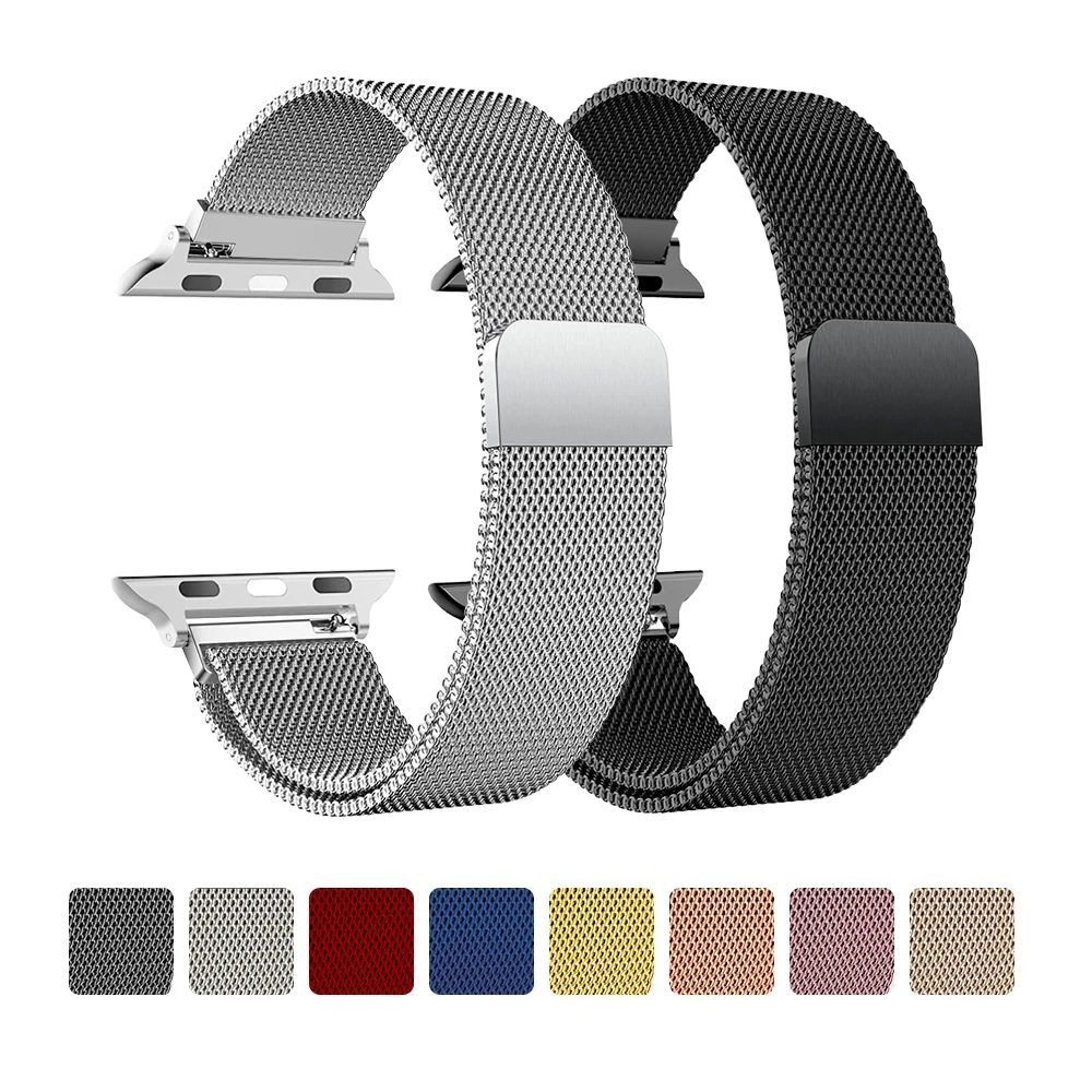 Milanese Loop for apple watch band 44mm 40mm 45mm 41mm 42-38-44mm strap ultra 2 49mm metal bands iwatch series 9 8 7 6 SE 5 4 3