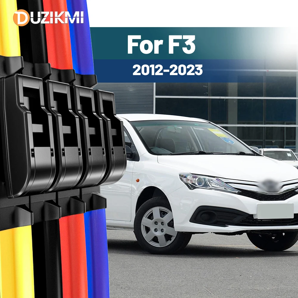 

For BYD F3 2012-2023 2012 2013 2014 2015 2016 2017 2018 2019 2020 2021 2pcs Front Windshield Windscreen Wiper Blades Red Blue