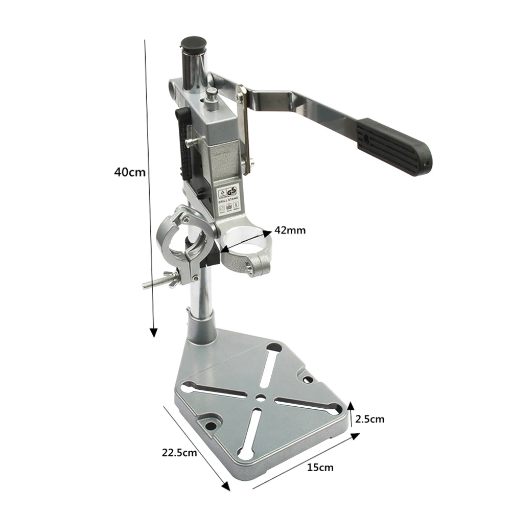 Soporte de taladro de banco de aluminio, Base de taladro eléctrico de un solo cabezal, soporte de taladro, amoladora eléctrica, accesorios para