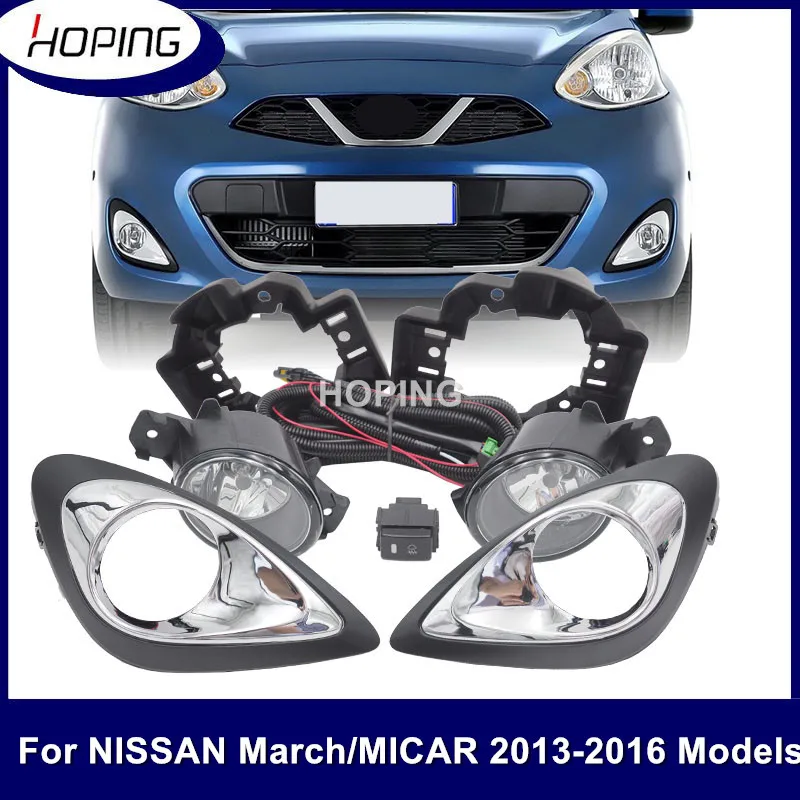 

Hoping Front Fog Light Assambly For Nissan March Micra Hatchback 2013 2014 2015 2016 Fog Lamp With Halogen Bulb