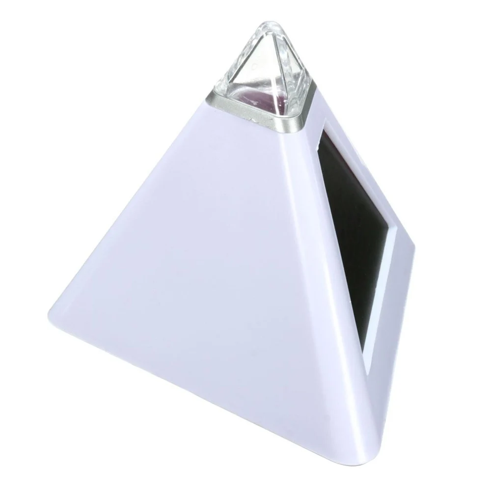 

LED Digital Pyramid Alarm Clock Changing Backlight Music Alarm Snooze Night Light Indoor Temperature Celsius Fahrenheit