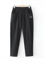 Slimming Straight Leg Cotton Linen Harem Pants Women's High Waist Summer Casual Trousers Pure Color Versatile Loose Fit Thin - Image 3