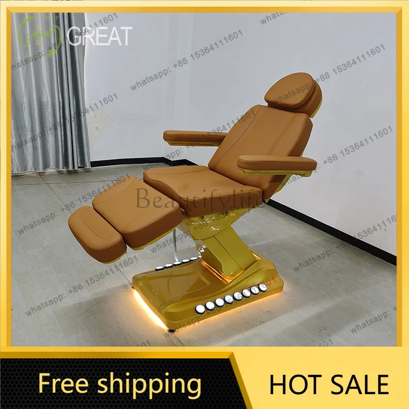 PG Modern Salon Beauty Bed With LED Adjustable Backrest Professional Spa Facial Bed for Luxury Salons