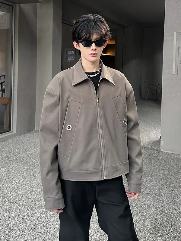 

Повседневная мужская куртка с металлическим эффектом, модная, стильная, с кольцевым декором, осенне-зимняя, с оригинальным дизайном, из полиэфирного волокна