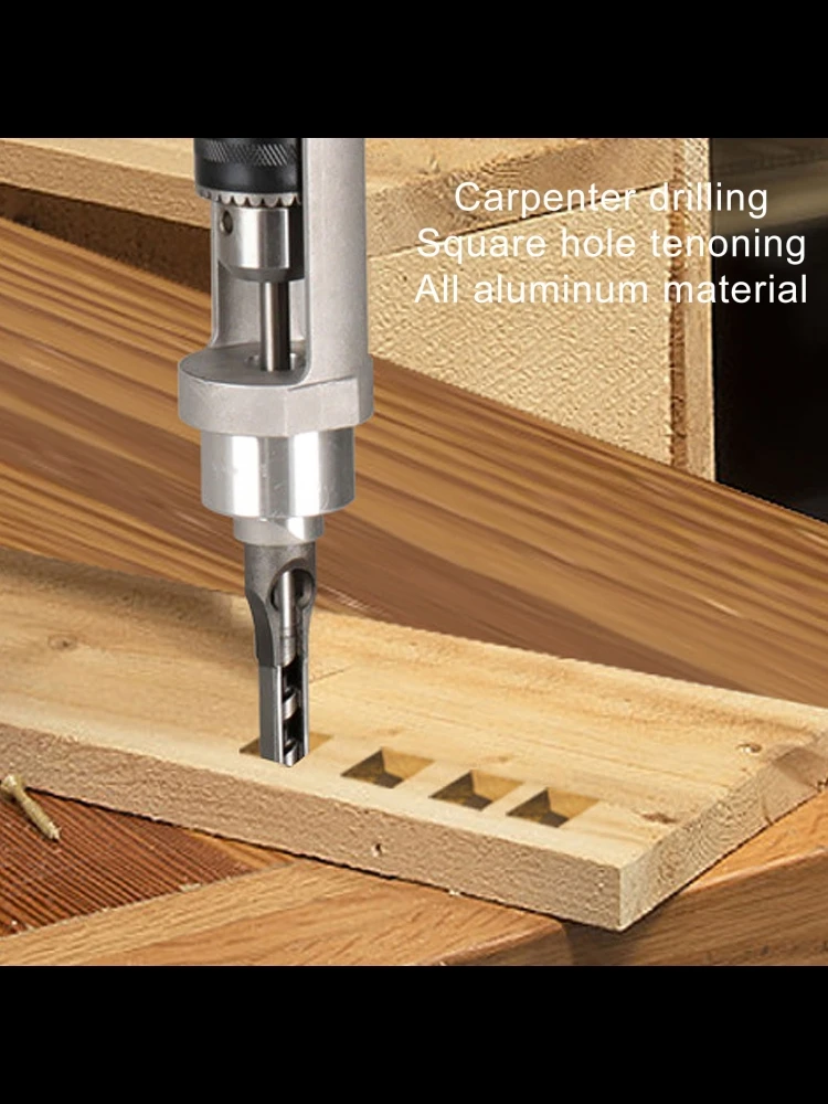 Adaptateur de foret à trou carré en alliage d'aluminium, support de fixation de foret à trou carré pour mandrins de perçage de 38 à 43mm de diamètre de 19mm