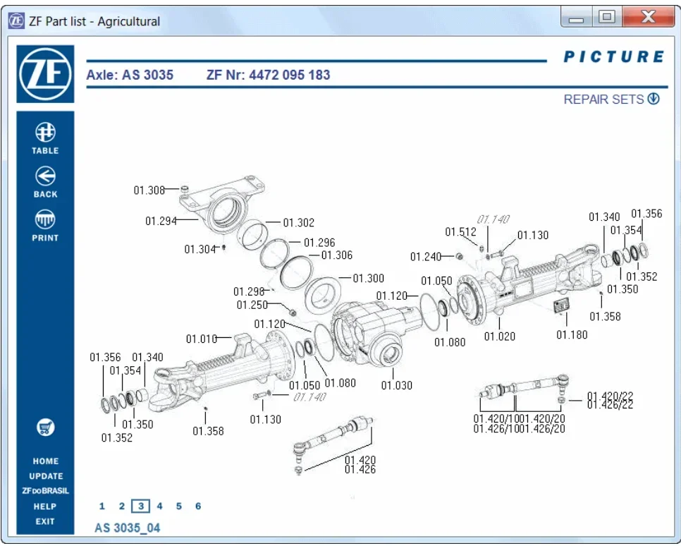 

АвтоCD для каталога идентификации запасных частей сельского хозяйства ZF 2025 г.