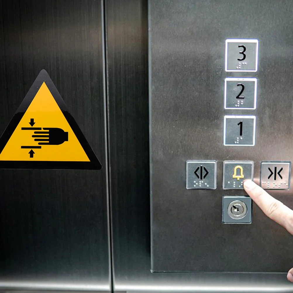 Autocollants d'identification de sécurité, étiquettes d'avertissement de concassage manuel, autocollant adhésif en papier synthétique Pp Durable pour entrepôt, 2 pièces