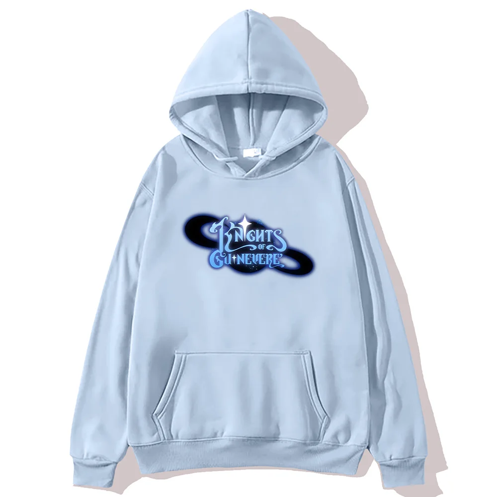 هوديس غير رسمي فرسان غينيفير الإثارة الكرتون طباعة ملابس طويلة الأكمام فضفاضة النساء الرجال ملابس خارجية معطف علوي الشارع الشهير Y2K