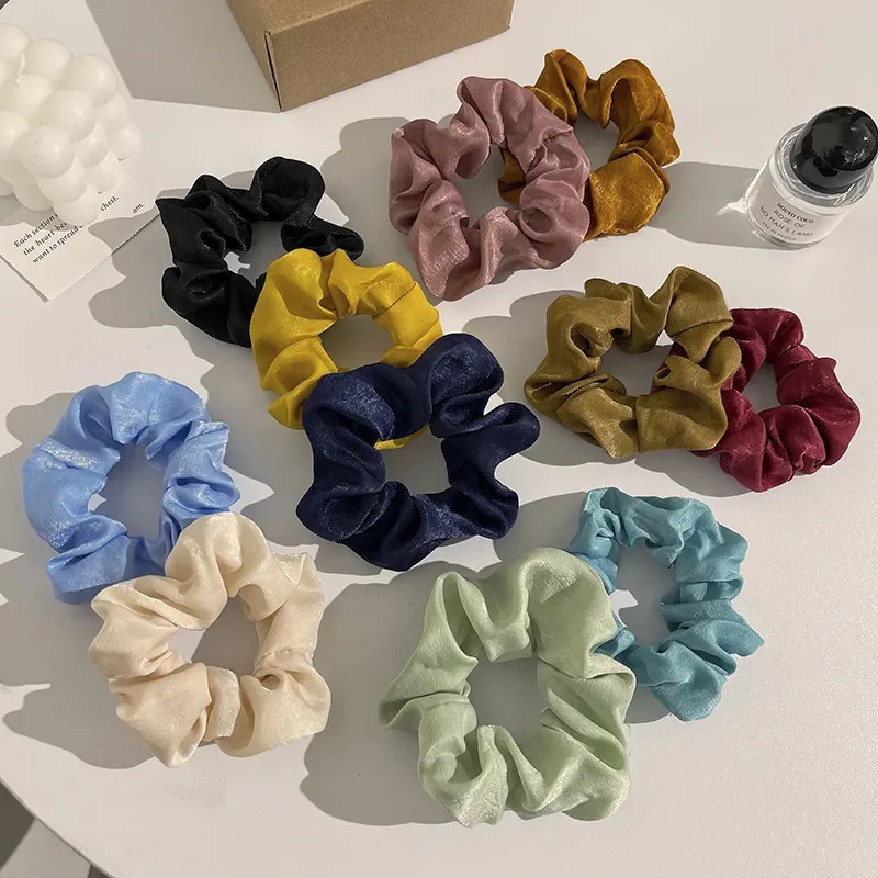 Satin Large Intestine Hair Band Head Flower Hair Tie Rubber Band Hair Rope Headband Ball Head Hair Accessories for Korean