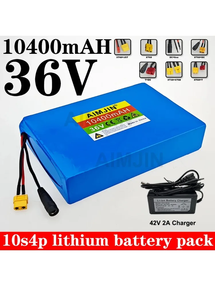 AliExpress aimjin 10S4P Battery pack with BMS for bicycle scooter 36V 10.4Ah 350w-500w 18650 lithium ion Rechargeable