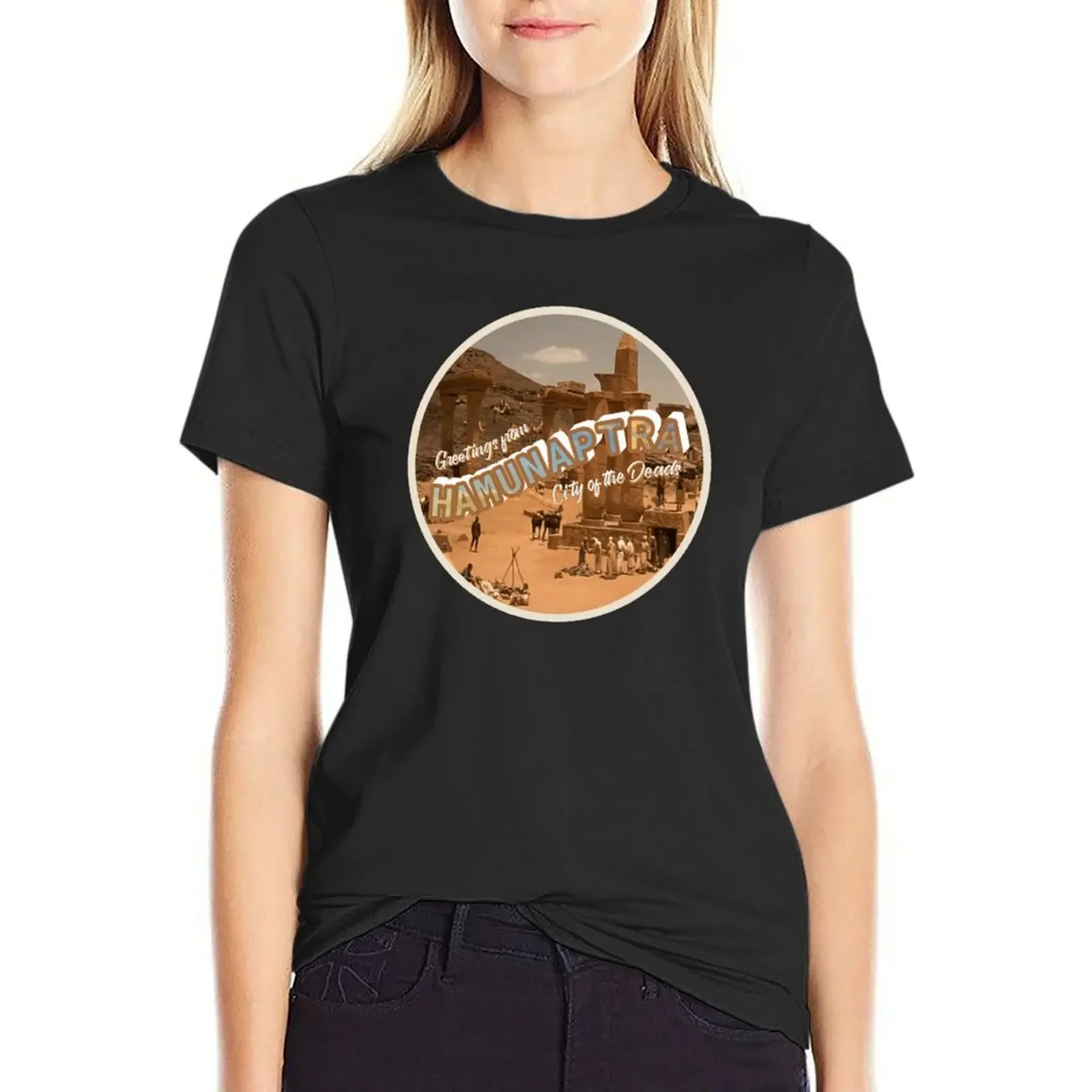 

Sand Beige T-Shirt quick-drying graphics vintage blacks summer blouses woman 2025
