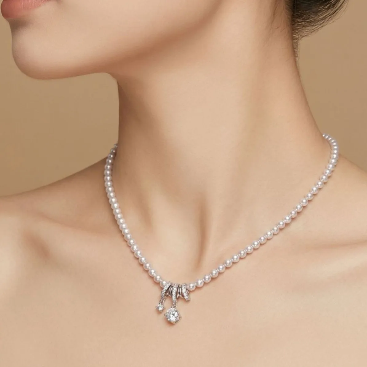 Manta Rose Purple Pearl Zircon Pendant Necklace Fashion Elegant Clavicle Chain Light Luxury Celebrity Style