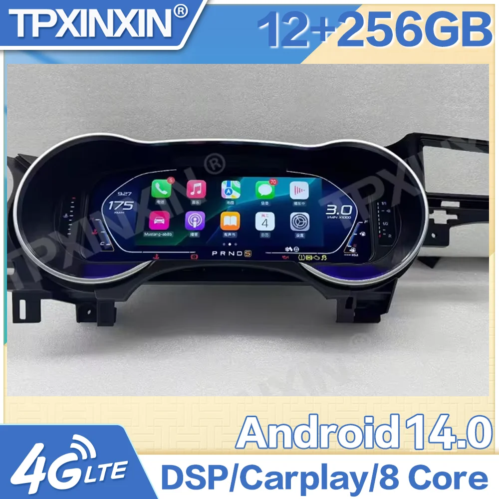 Car Dashboard LCD Digital Cluster For Ford Mustang 2015-2022 RHD Carplay Navigation Speedometer Virtual Cockpit Right Hand Drive